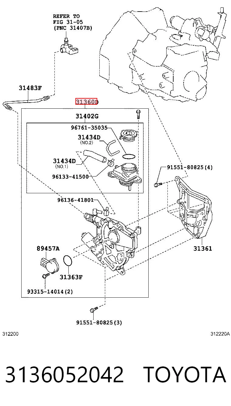 3136052042 Toyota Atuador de embraiagem