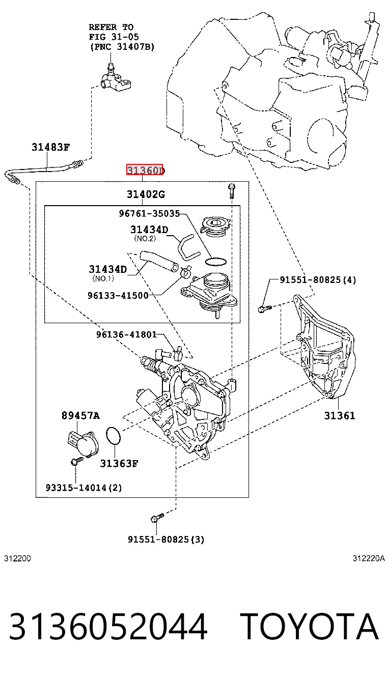 3136052044 Toyota Atuador de embraiagem