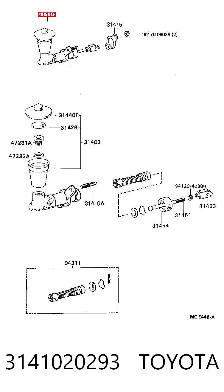Cilindro mestre de embraiagem para Toyota Celica T16