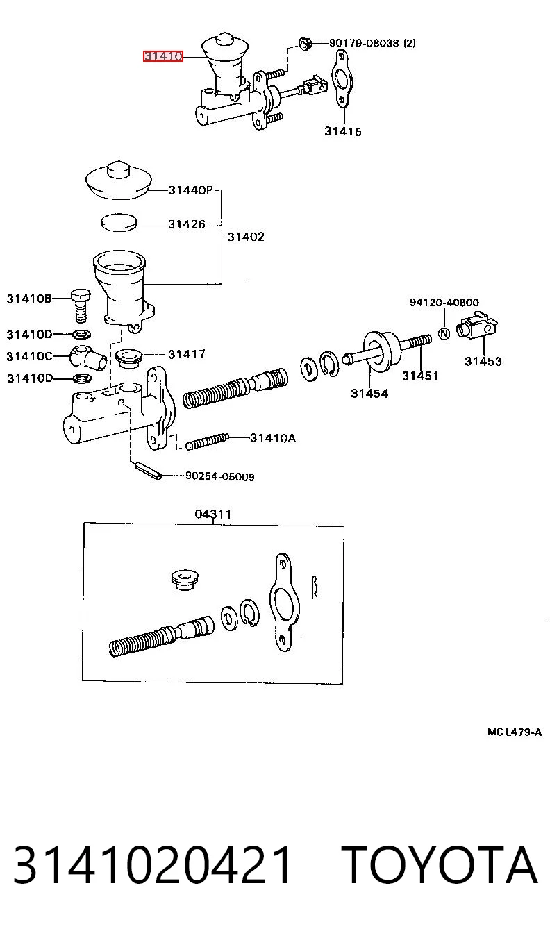 Cilindro mestre de embraiagem Toyota Celica  T16