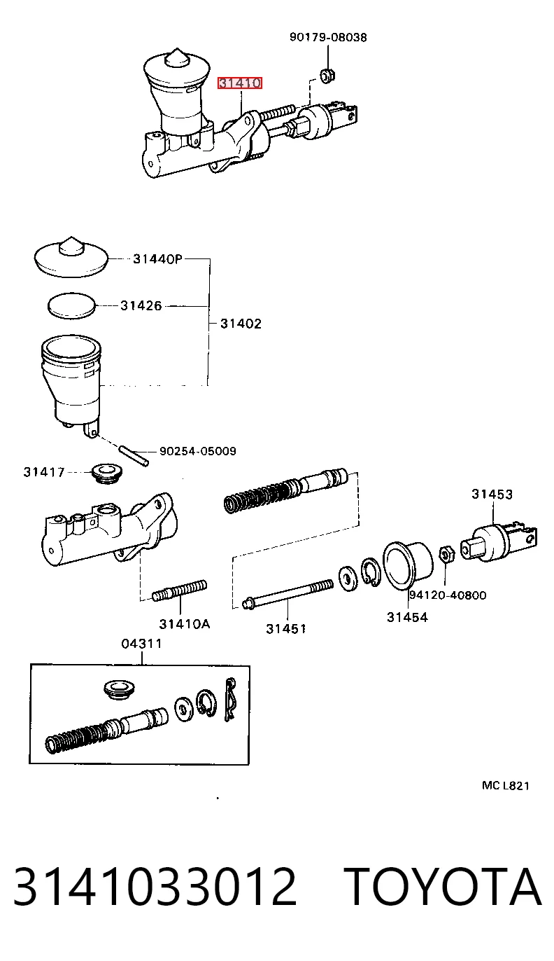 Cilindro mestre de embraiagem para Toyota Camry III V10