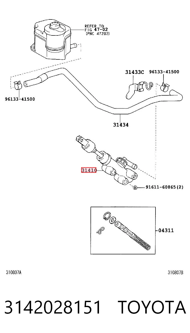 Cilindro mestre de embraiagem para Toyota Avensis Verso LCM