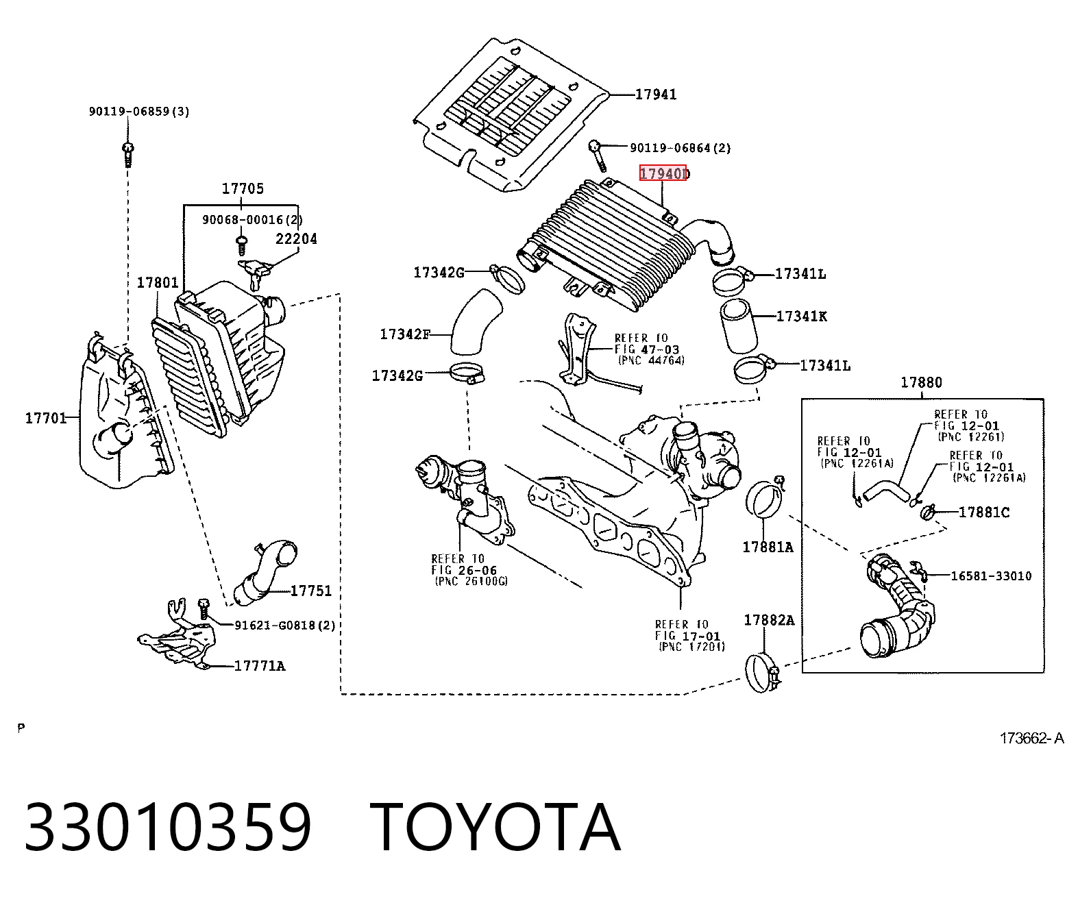 Radiador de intercooler para Toyota Yaris  P10