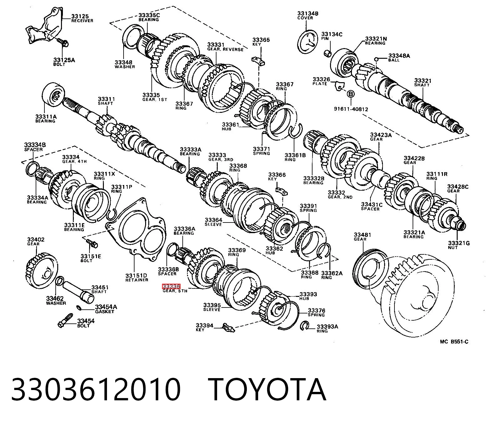 Roda dentada motriz de 5ª velocidade Toyota Corolla  E9 ao melhor preço