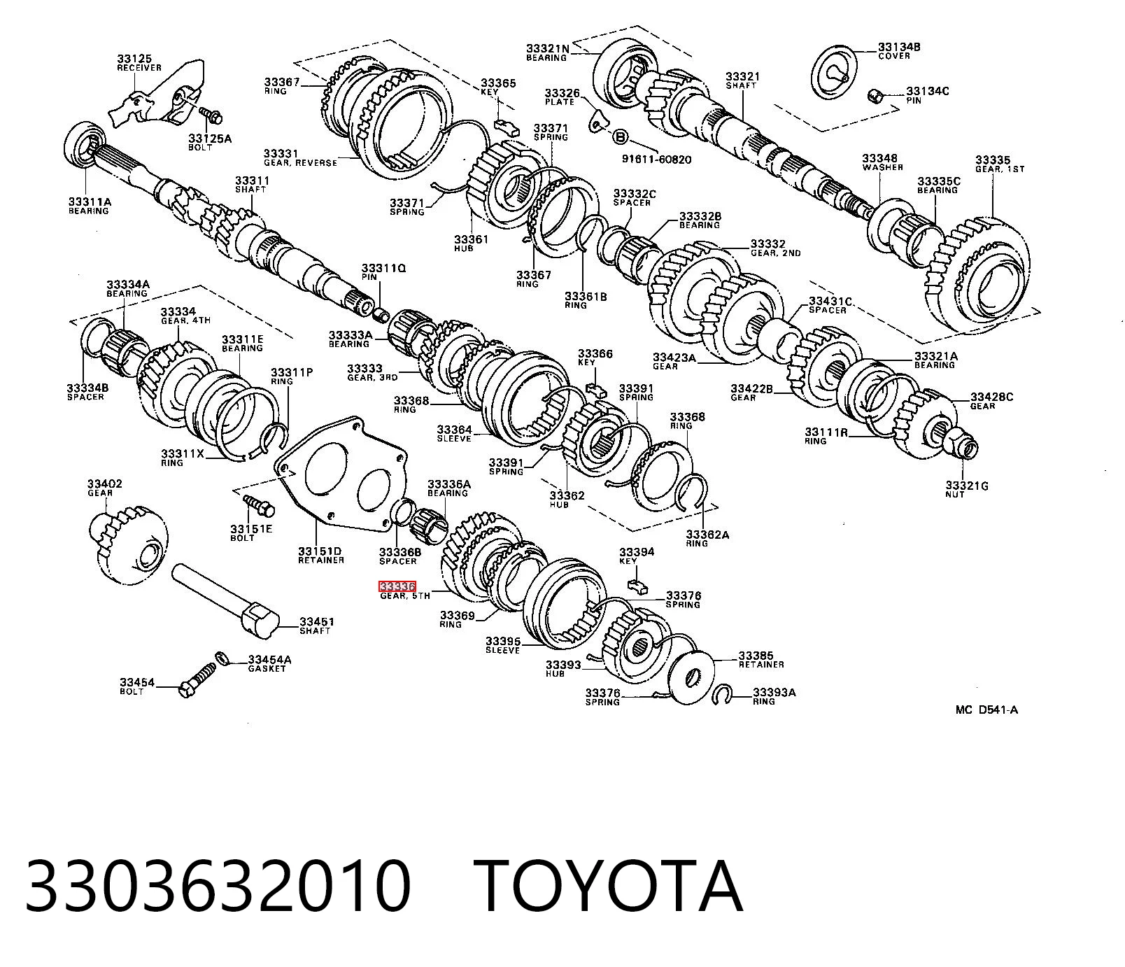 Roda dentada motriz de 5ª velocidade Toyota Camry  V2 ao melhor preço