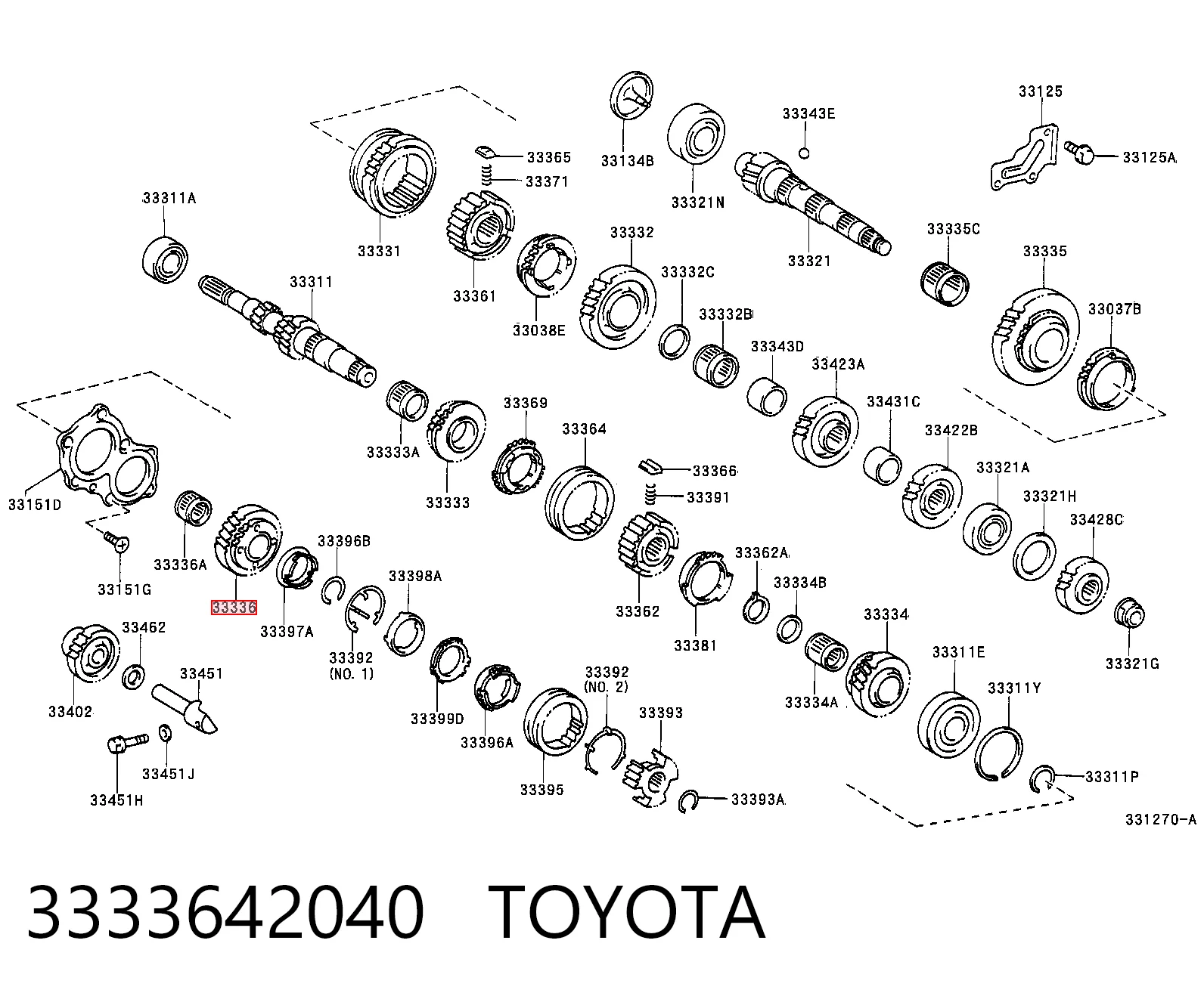 Roda dentada motriz de 5ª velocidade Toyota RAV4 I Cabrio SXA 10