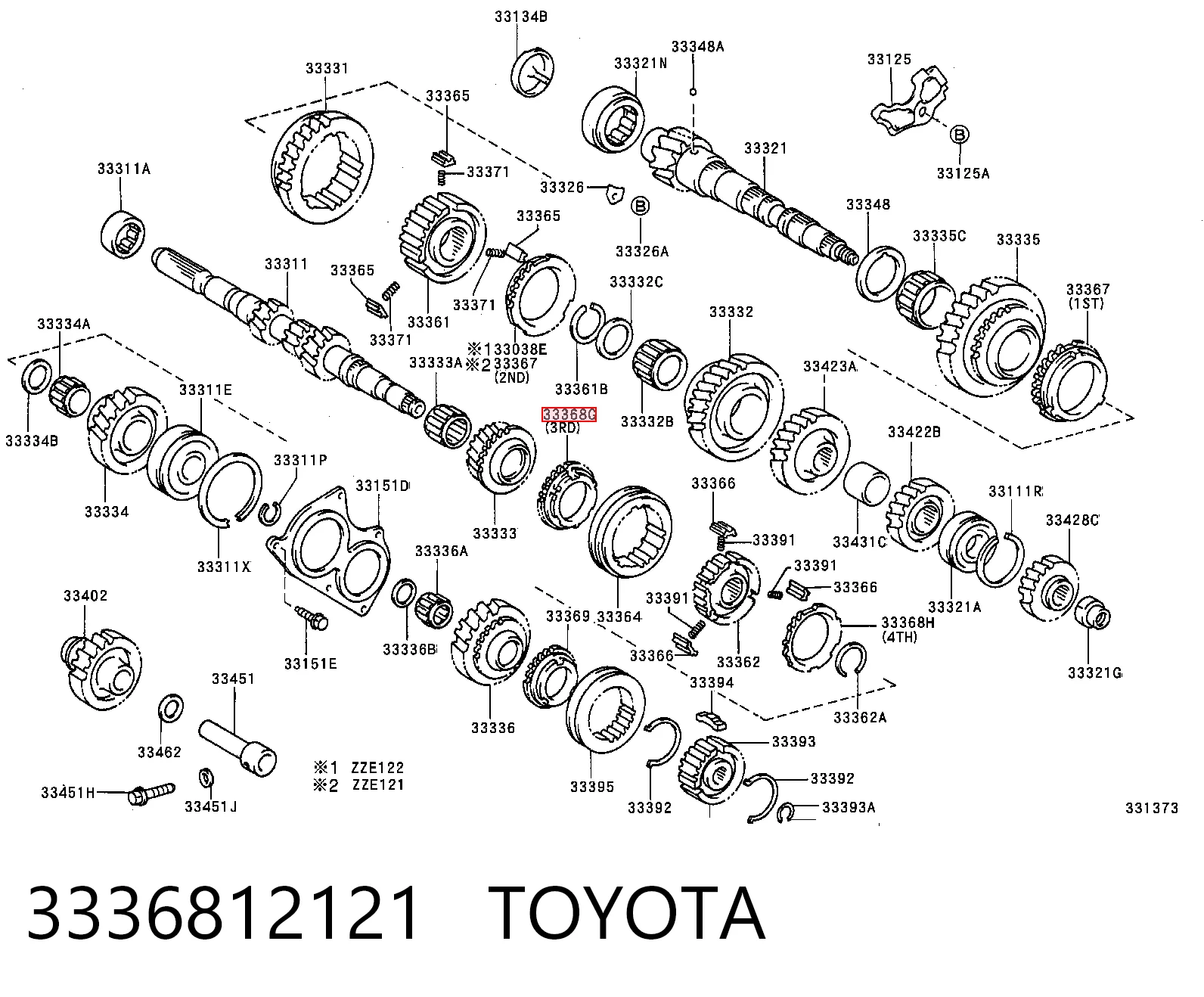 3336812121 Toyota