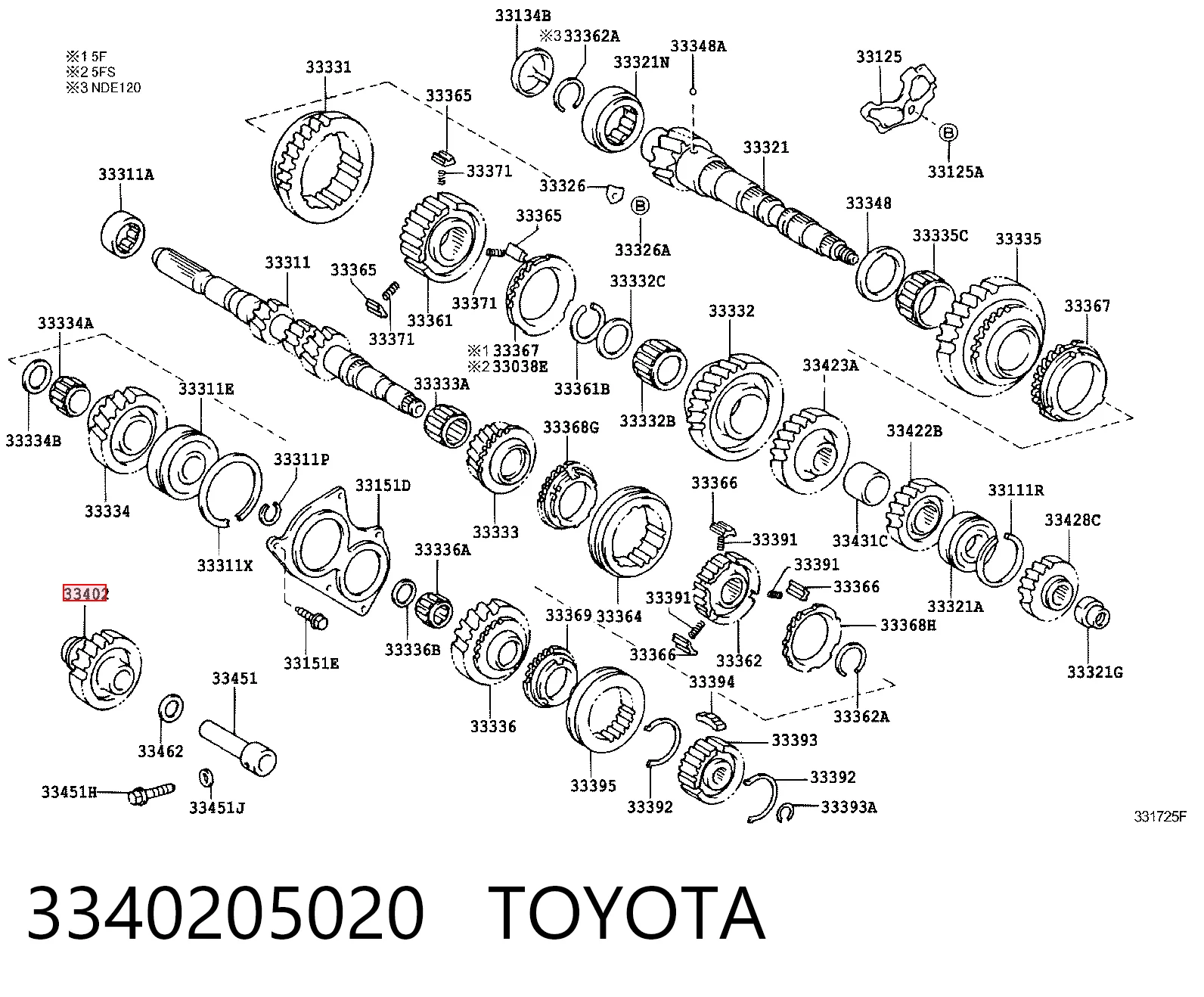 3340205020 Toyota