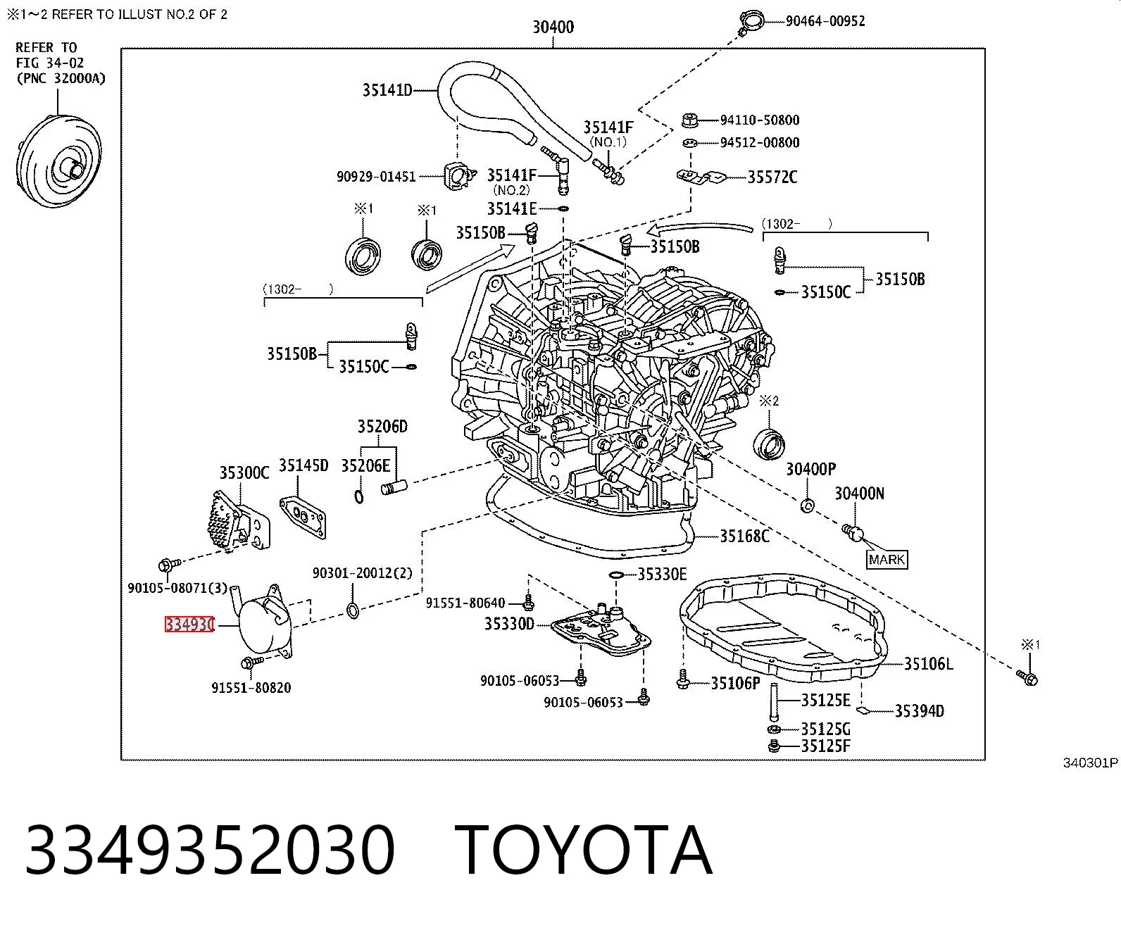 3349352030 Toyota Radiador de esfriamento, Caixa Automática de Mudança