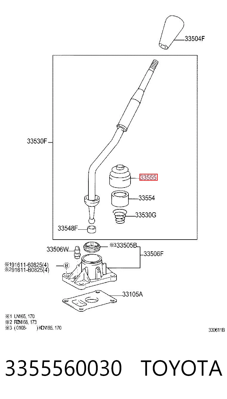 3355560030 Toyota Bota de proteção de ligação de mudança