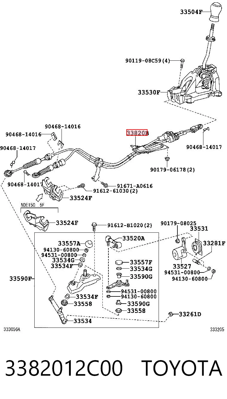 Cabo de mudança duplo para Toyota Corolla E15