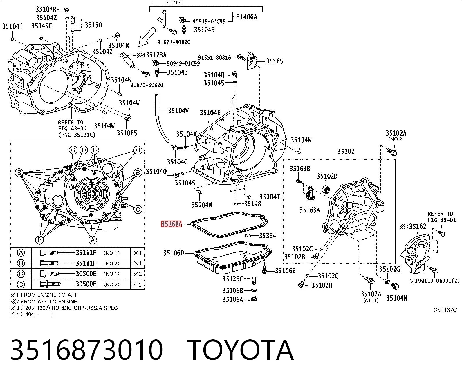 3516873010 Toyota Vedante de panela da Caixa Automática de Mudança/Caixa Mecânica de Mudança