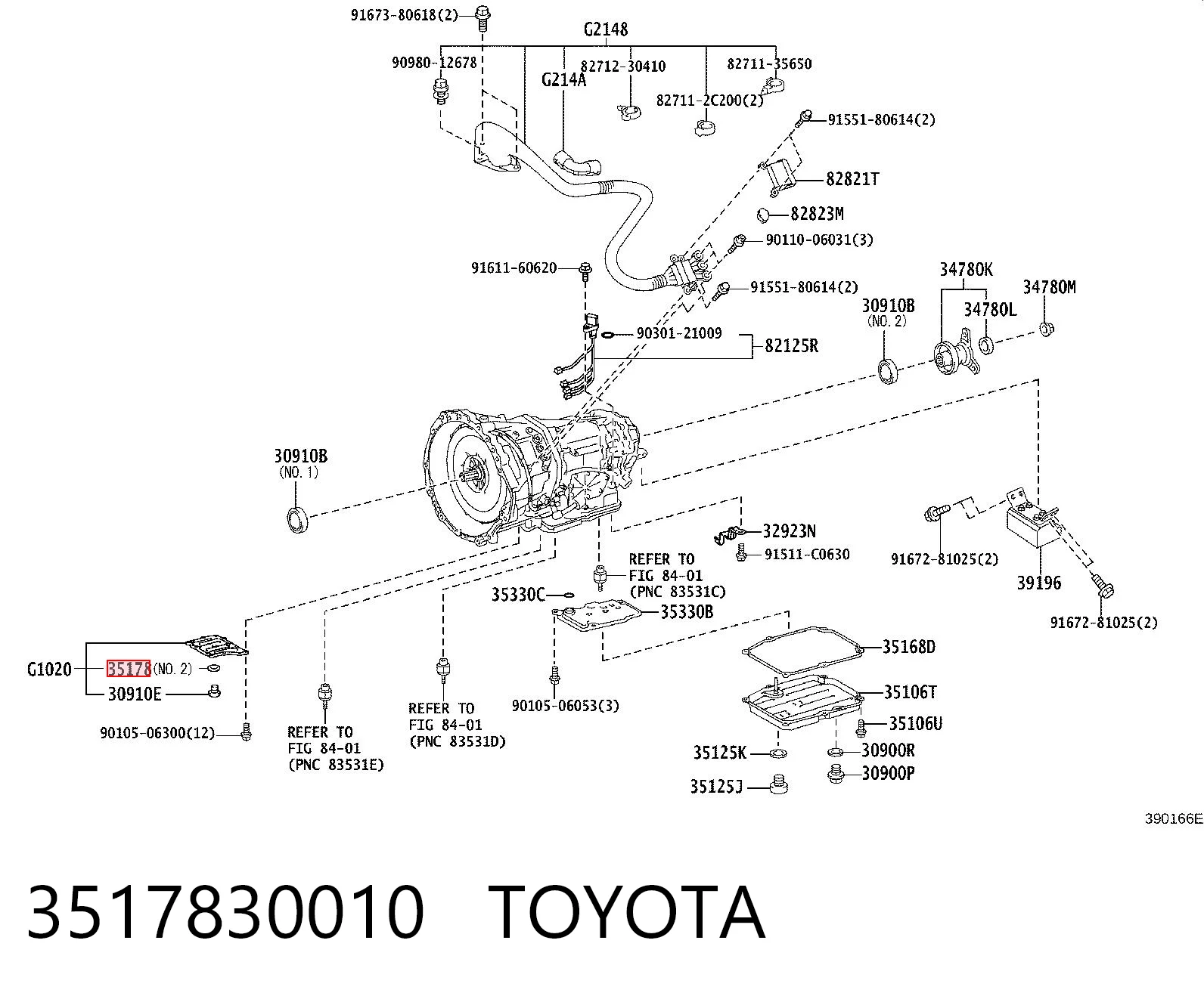 3517830010 Toyota Vedante de panela da Caixa Automática de Mudança/Caixa Mecânica de Mudança