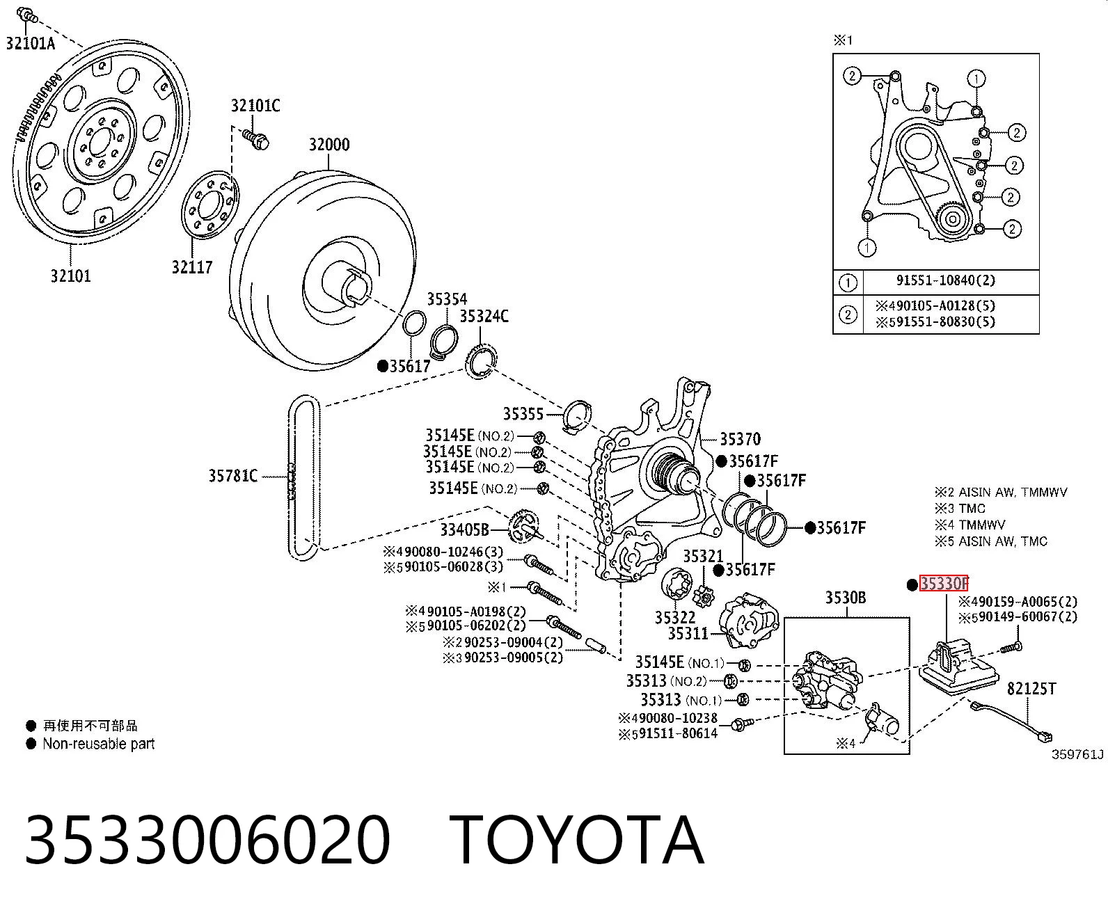 Filtro da Caixa Automática de Mudança para Toyota Rav4  A5, H5