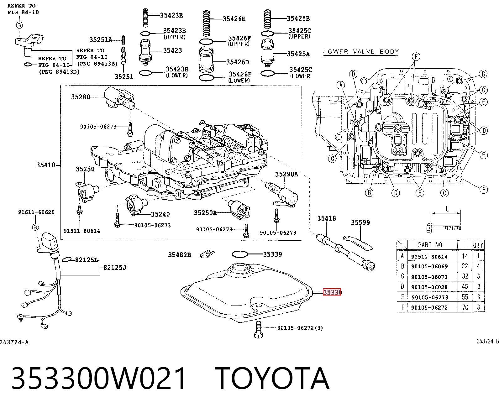 353300W021 Toyota Filtro da Caixa Automática de Mudança