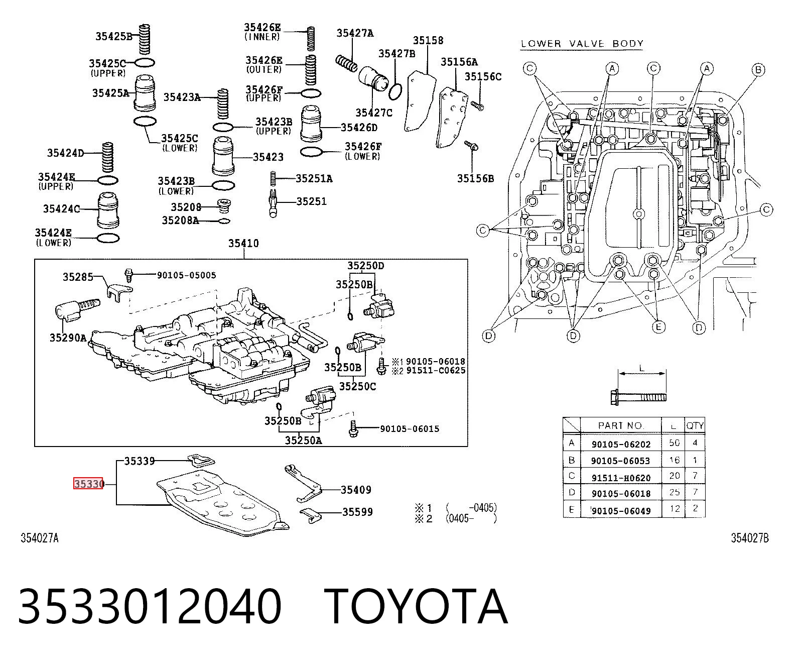 3533012040 Toyota Filtro da Caixa Automática de Mudança