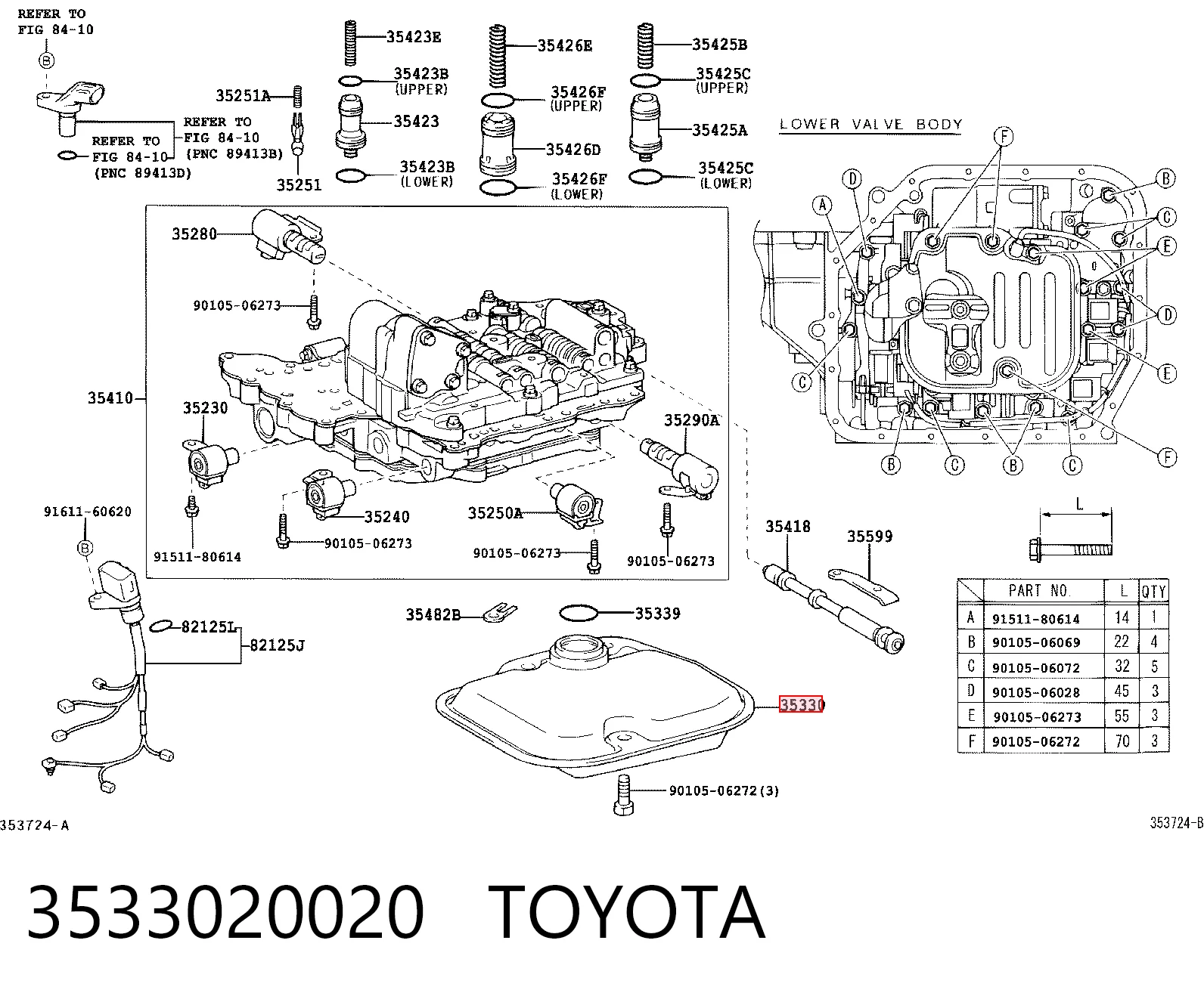 3533020020 Toyota Filtro da Caixa Automática de Mudança