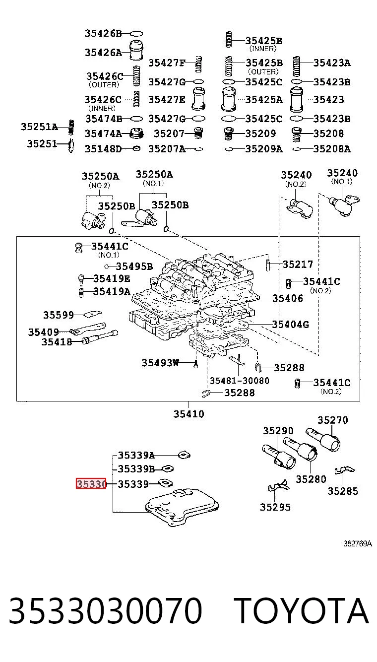 3533030070 Toyota Filtro da Caixa Automática de Mudança