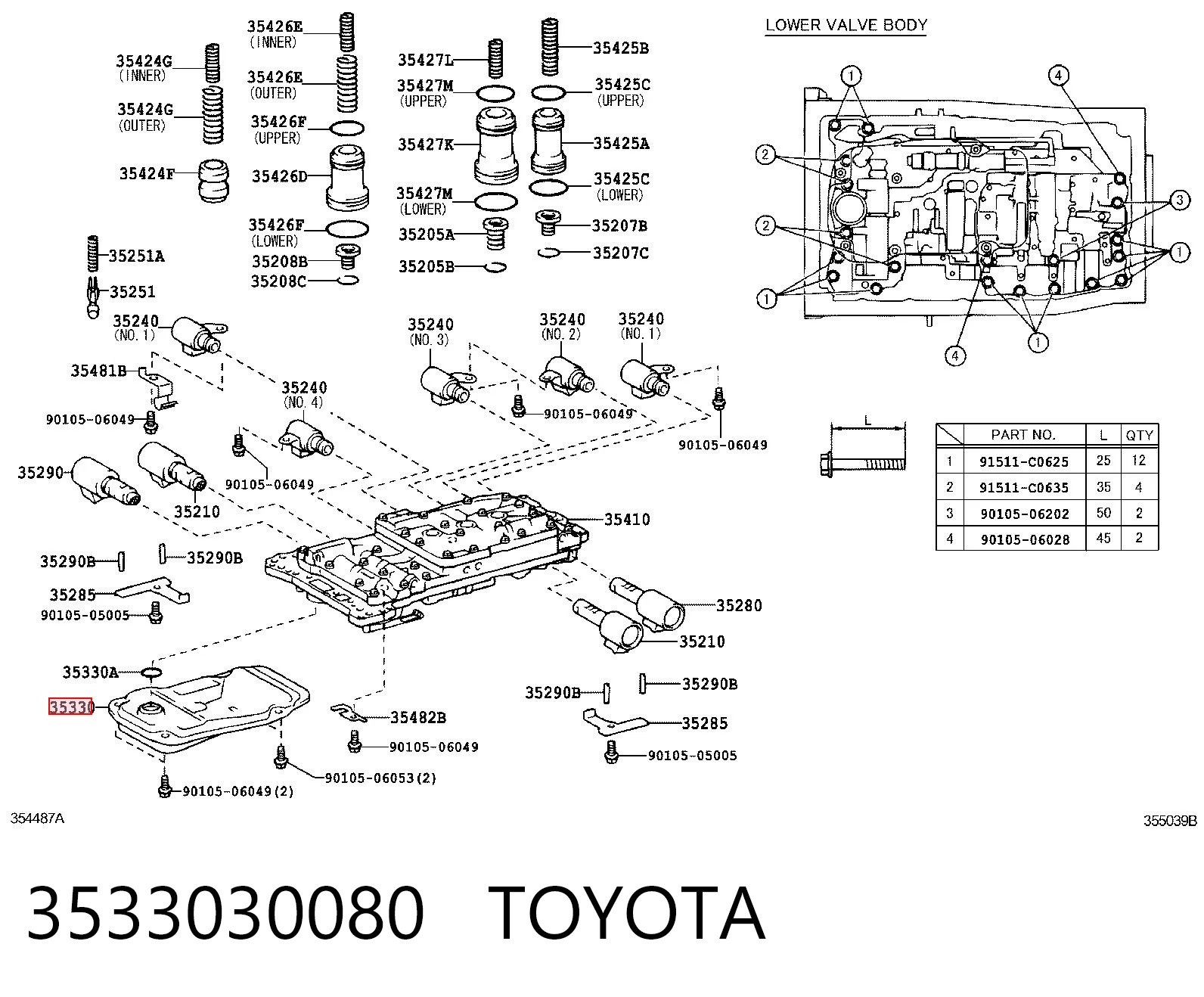 3533030080 Toyota Filtro da Caixa Automática de Mudança