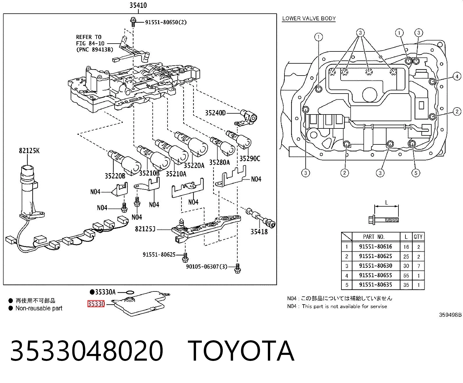 3533048020 Toyota Filtro da Caixa Automática de Mudança