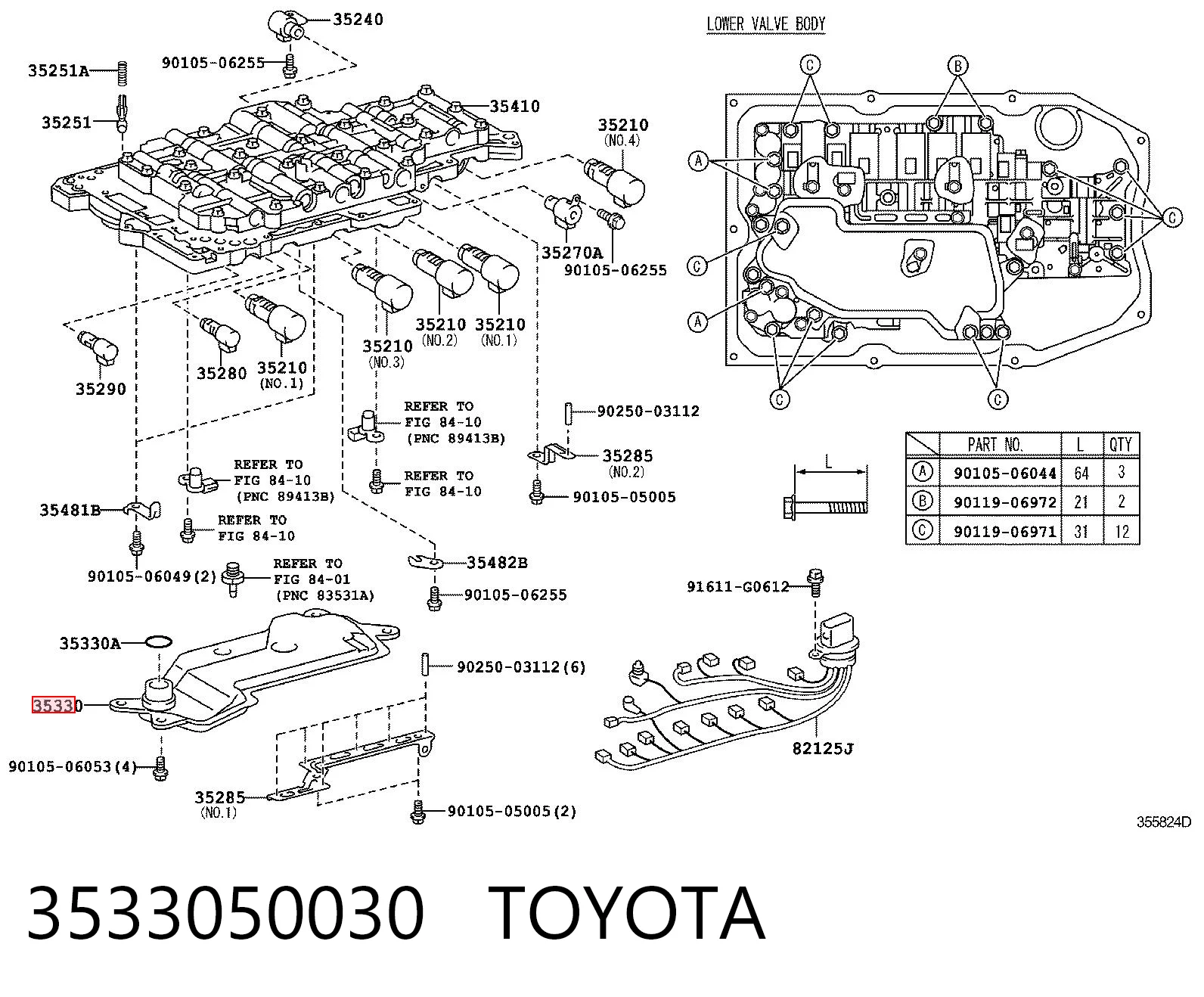 3533050030 Toyota Filtro da Caixa Automática de Mudança
