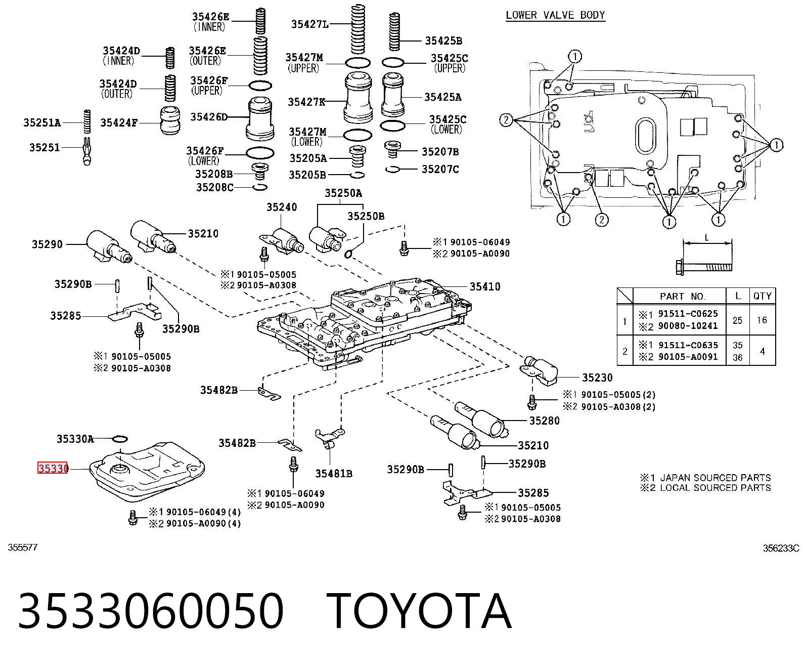 3533060050 Toyota Filtro da Caixa Automática de Mudança