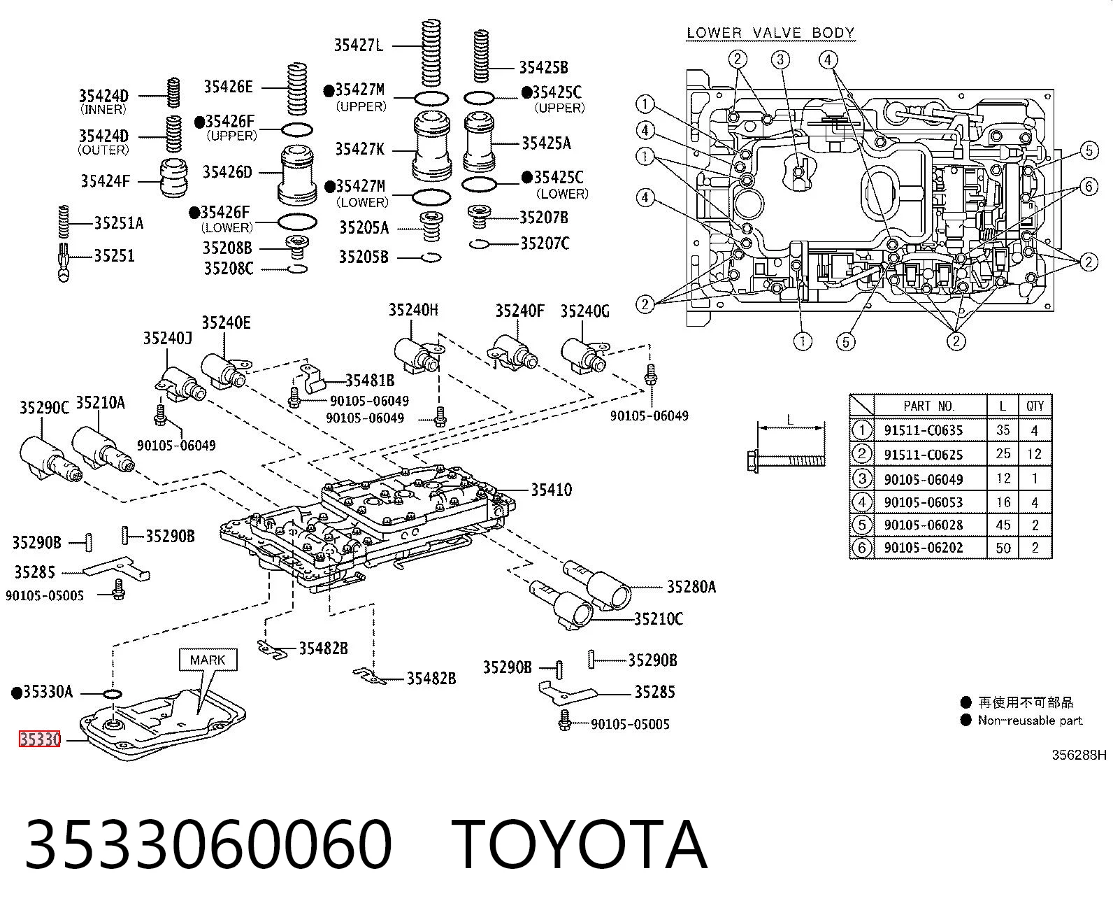 3533060060 Toyota Filtro da Caixa Automática de Mudança