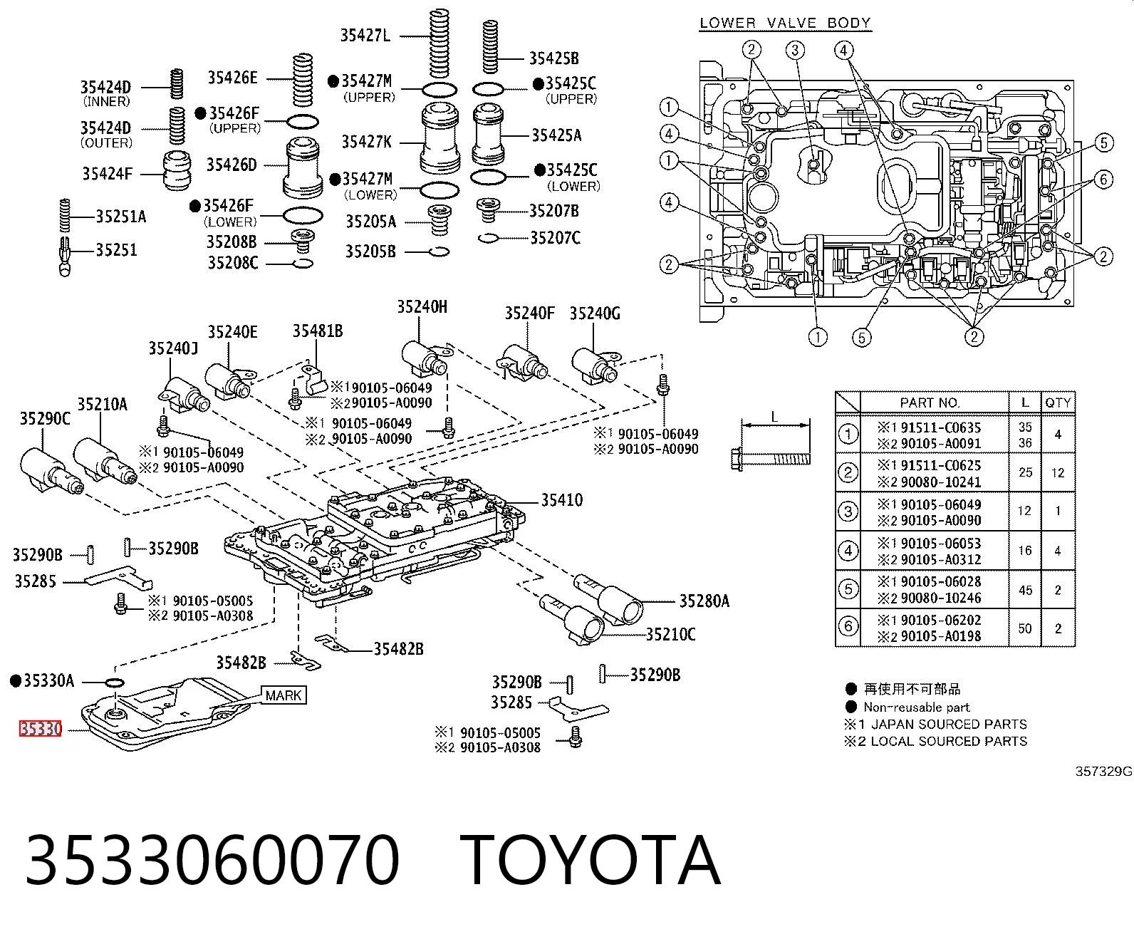 3533060070 Toyota Filtro da Caixa Automática de Mudança