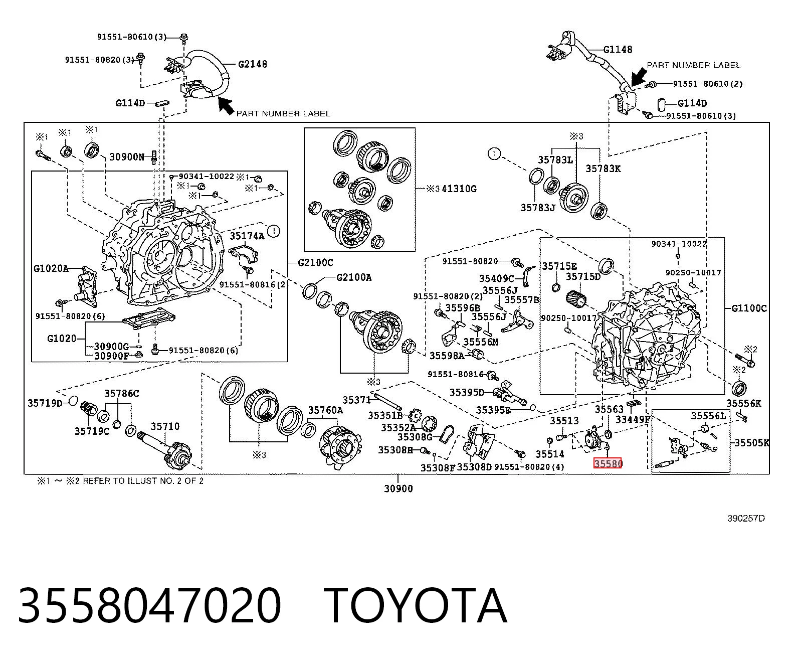 3558047020 Toyota Atuador (acionador) de seleção de velocidades
