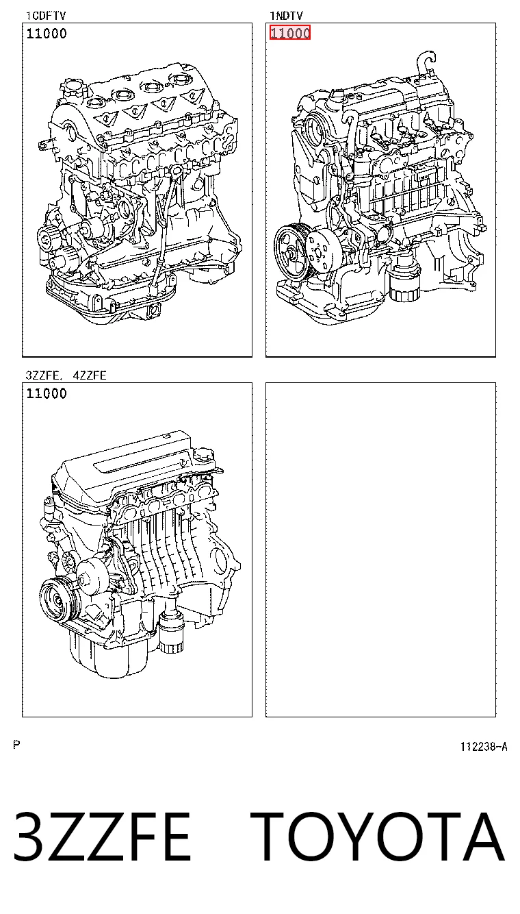 3ZZFE Toyota Motor montado