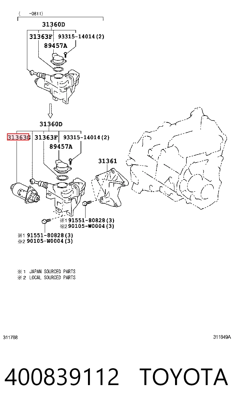 400839112 Toyota Motor elétrico do atuador de ativação de embraiagem