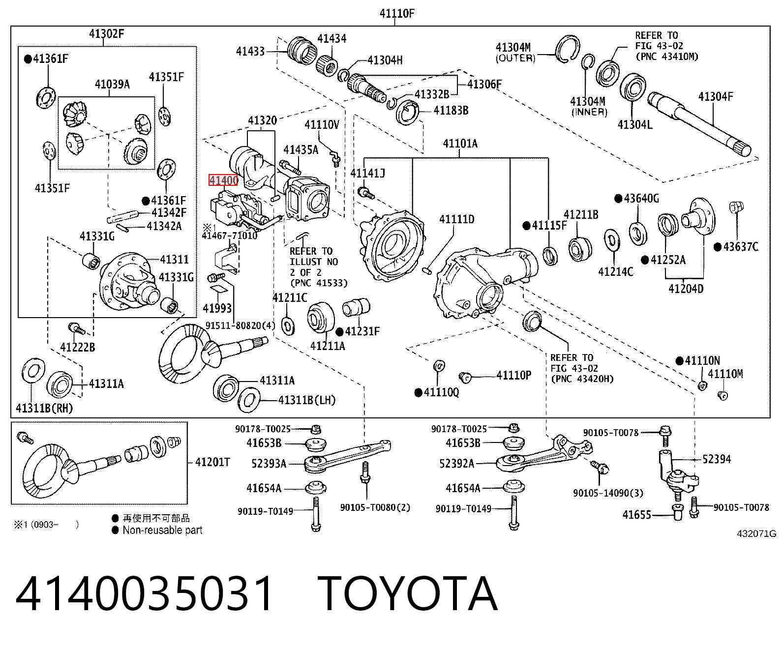 4140035031 Toyota Válvula a vácuo de ativação do eixo dianteiro