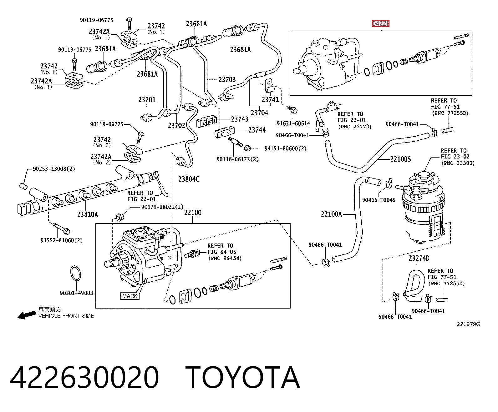 422630020 Toyota Válvula de regulação de pressão (válvula de redução da Bomba de Combustível de Pressão Alta) Common-Rail-System