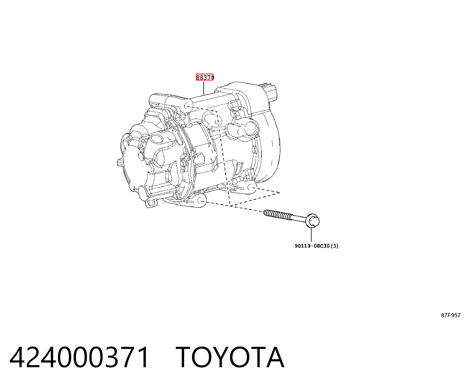  Compressor de aparelho de ar condicionado Toyota Prius hatchback (ZVW5) (2015 - 2026) 