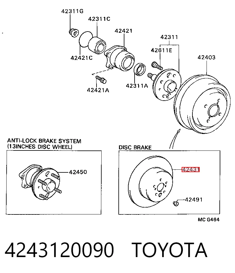  Disco do freio traseiro Toyota Celica hatchback (T16) (1985 - 1989) 