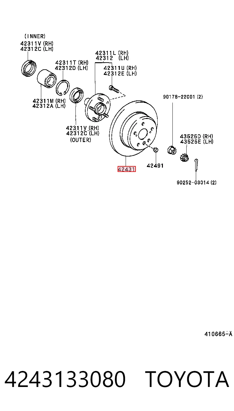  Disco do freio traseiro Lexus RX 300 SUV (MCU15) (2000 - 2003) 300