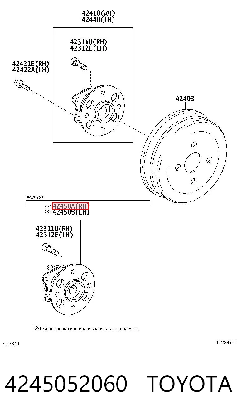 4245052060 Toyota Cubo traseiro