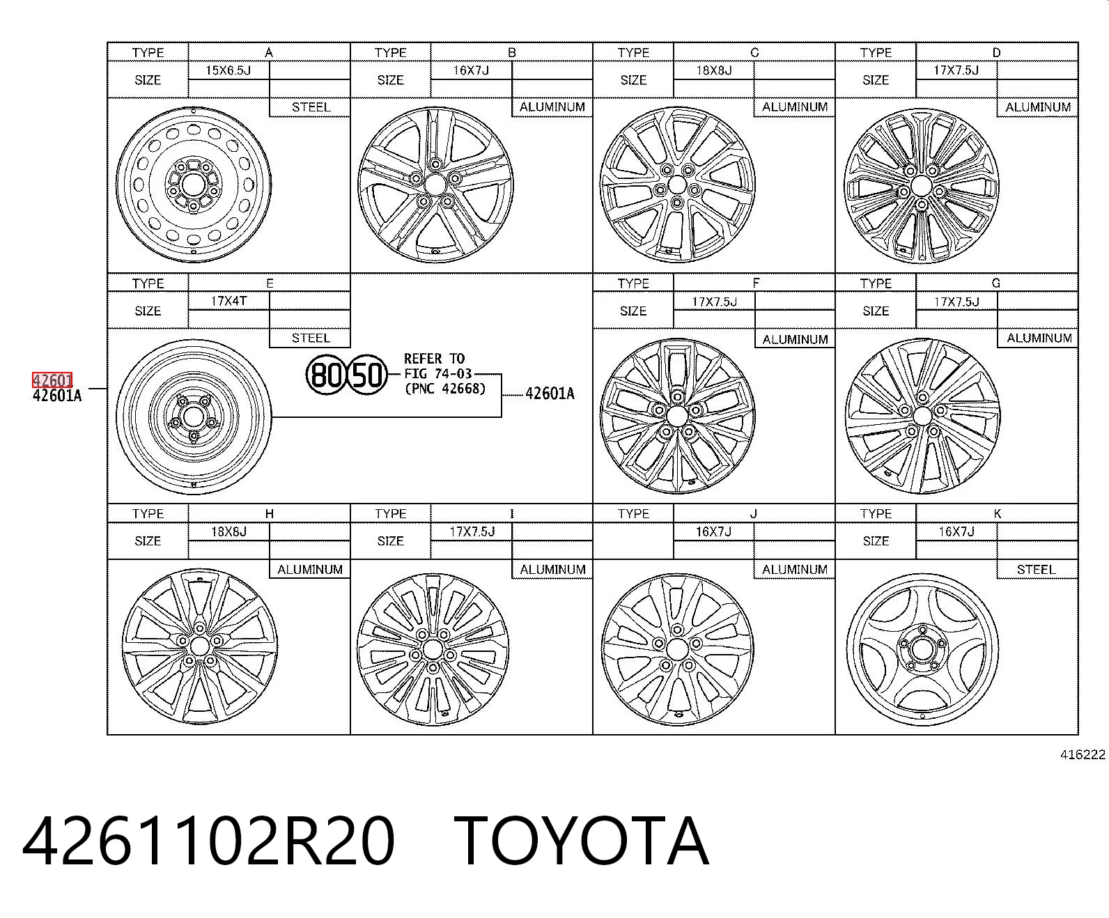 Discos de roda de aleação ligeira (de aleação ligeira, de titânio) para Toyota Corolla E21