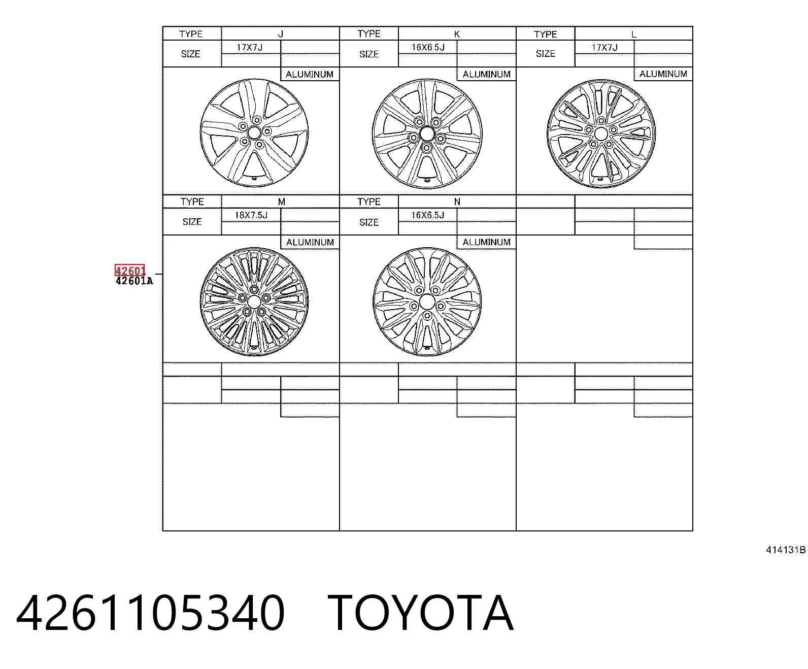 4261105340 Toyota