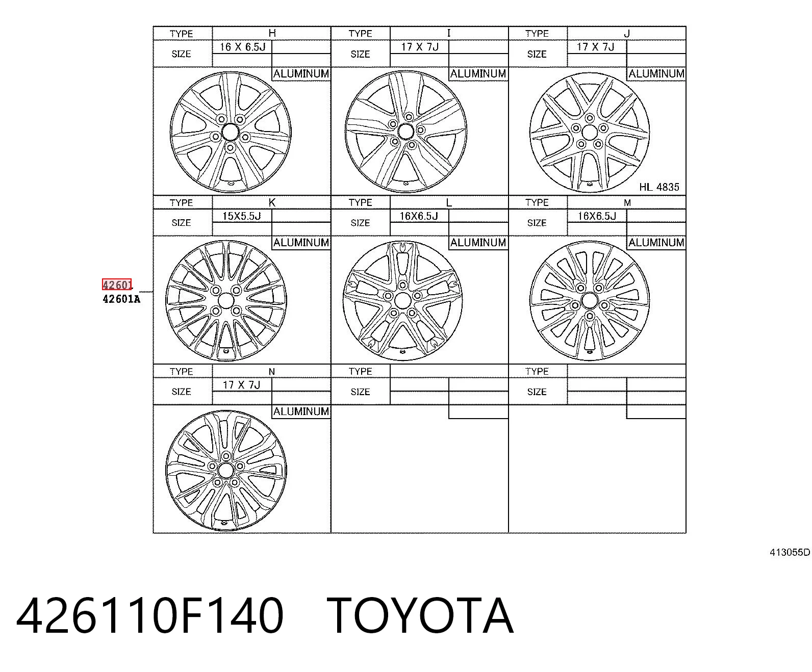 426110F140 Toyota