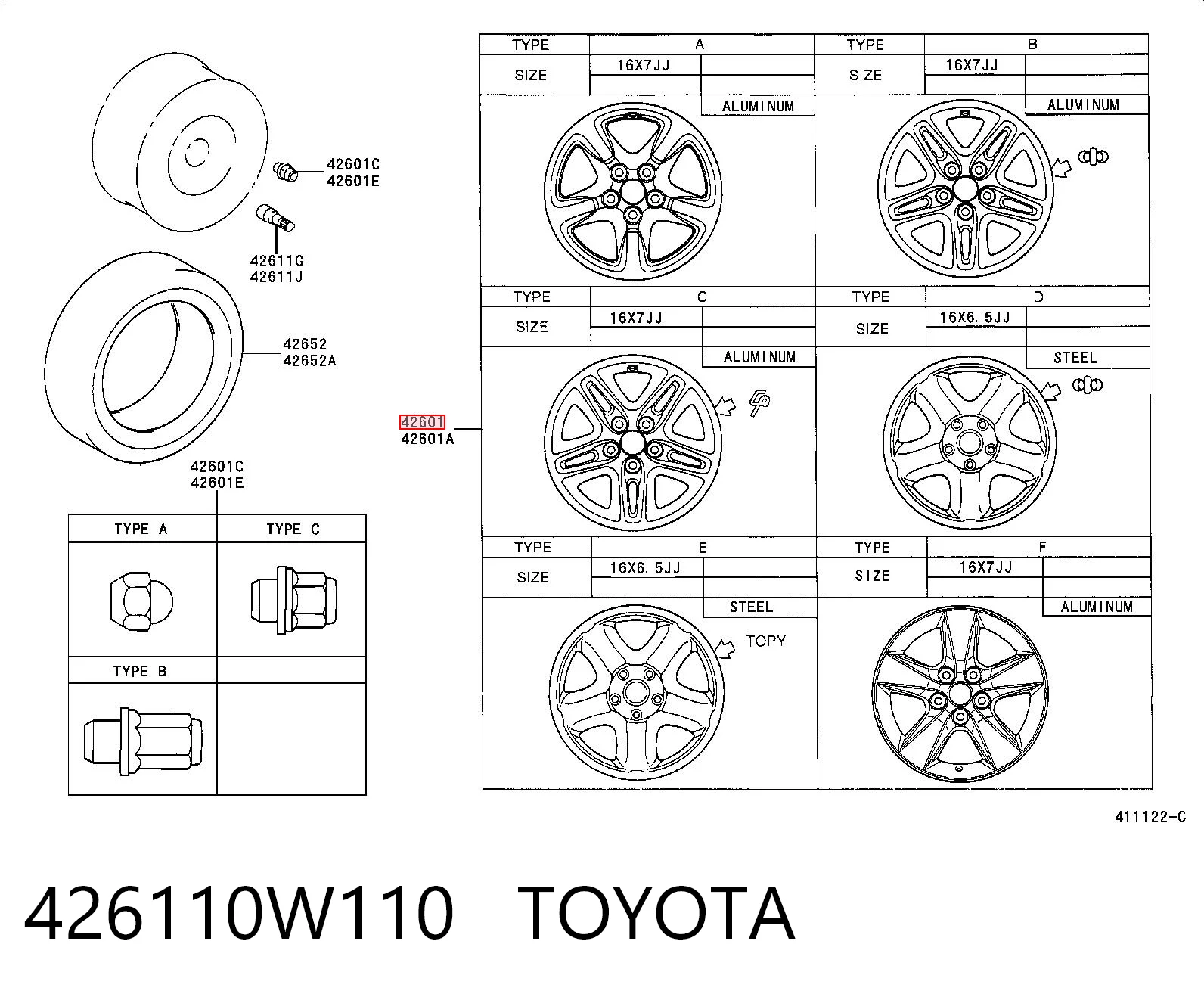 Discos de roda de aleação ligeira (de aleação ligeira, de titânio) Toyota RAV4 II XA2 ao melhor preço
