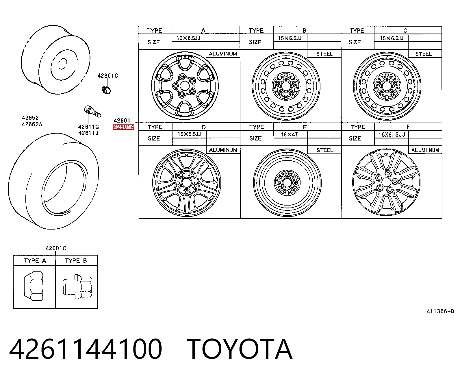 4261144100 Toyota