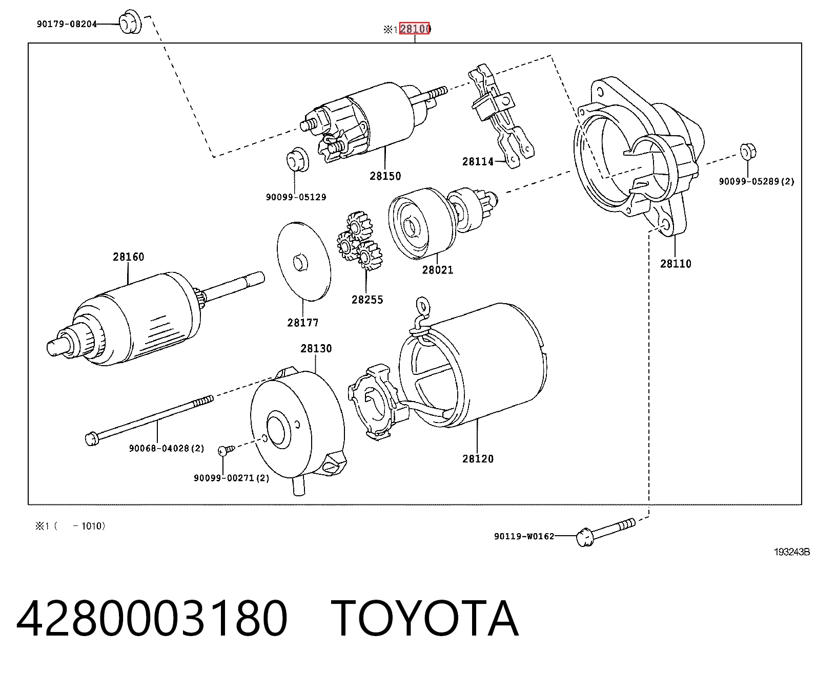 4280003180 Toyota Motor de arranco