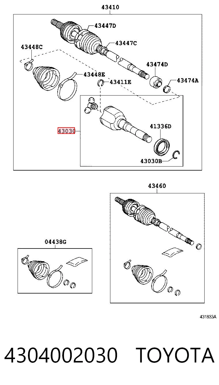 Junta homocinética interna dianteira AND 41498093