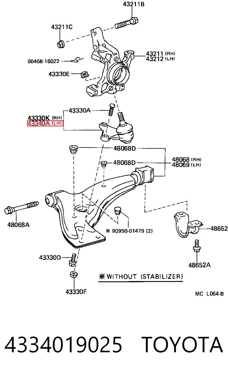 4334019025 Toyota