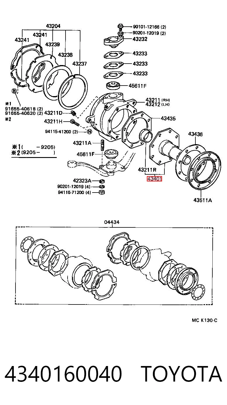 4340160040 Toyota