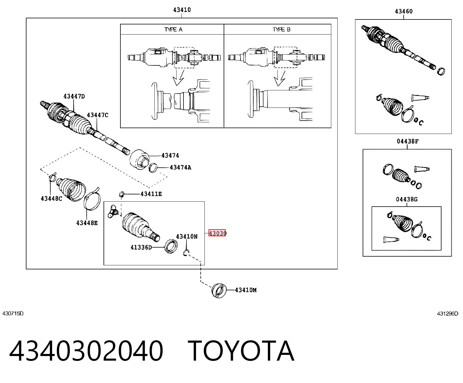 4340302040 Toyota