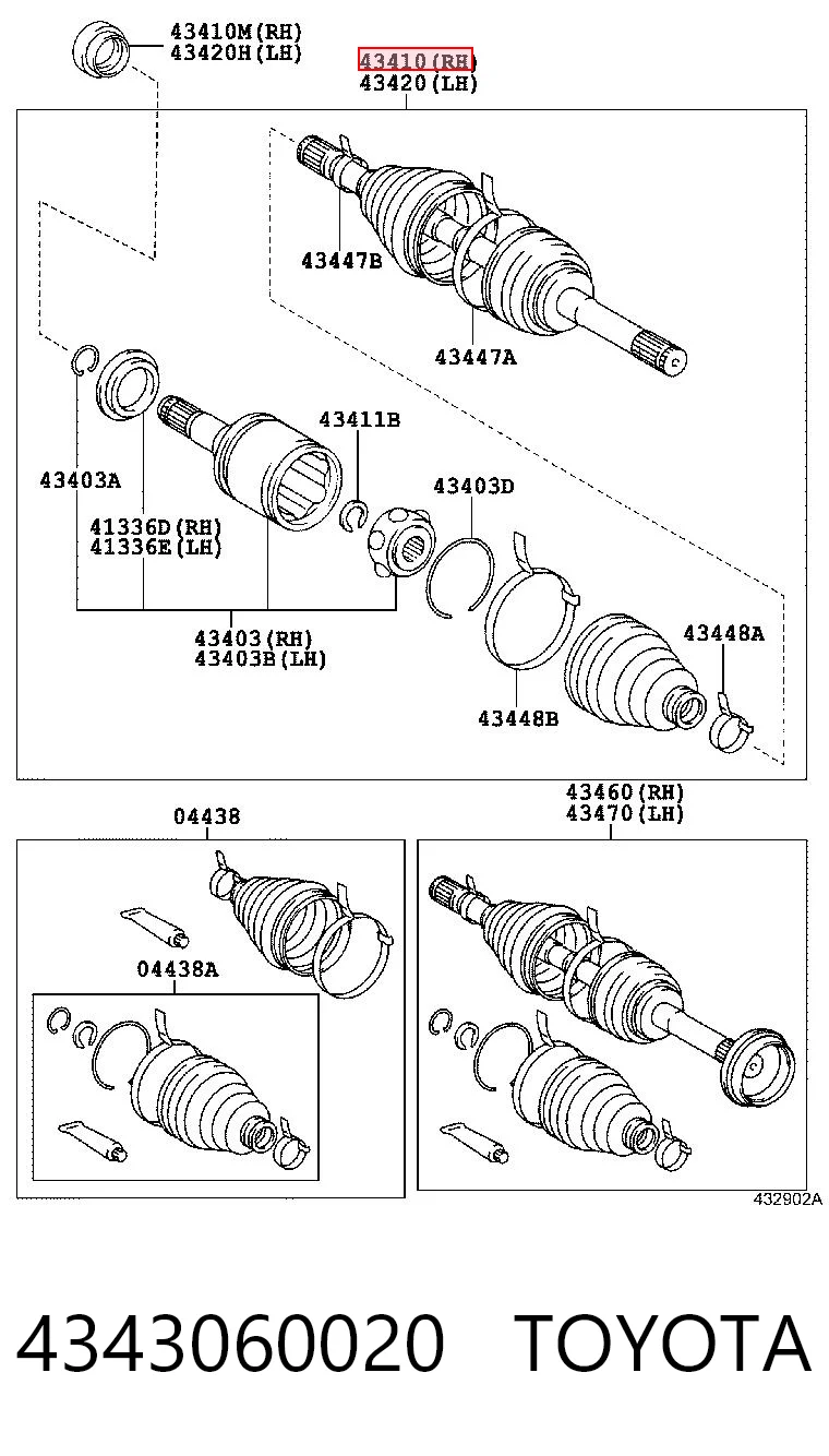 4343060020 Toyota Semieixo (acionador) dianteiro