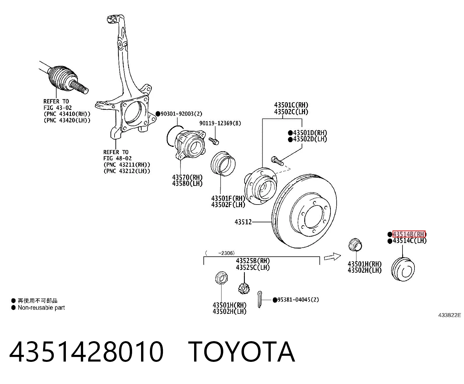 4351428010 Toyota Tampão de cubo