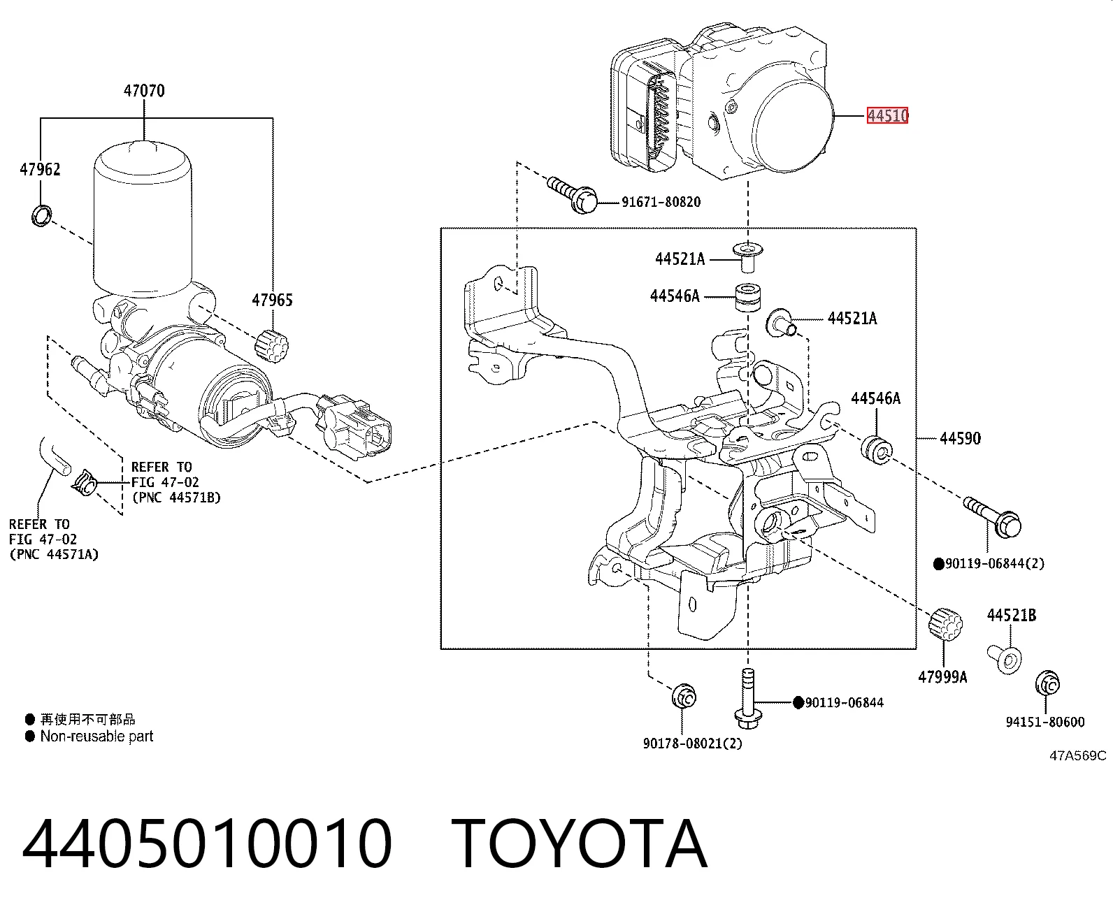Unidade hidráulico de controlo ABS para Toyota C-HR  X10